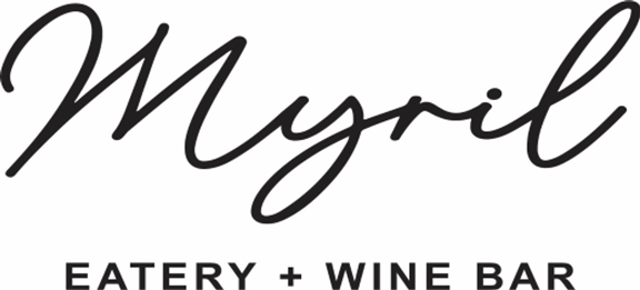 Myril Eatery + Wine Bar logo in white background