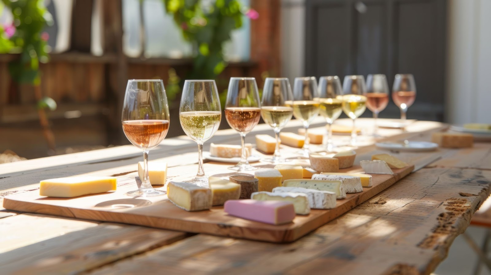A wine tasting event featuring an elegant spread of cheese and charcuterie highlighting perfect wine pairingsjpeg